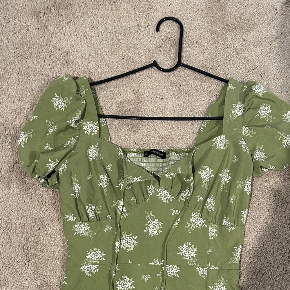 Chic Olive Floral Maxi Dress - Picture 10 of 15